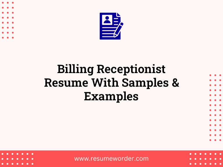 billing receptionist resume with samples examples