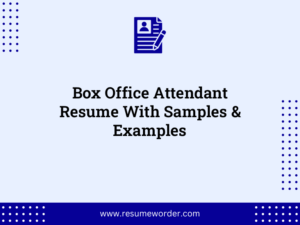 box office attendant resume with samples examples