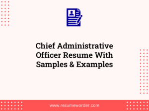 chief administrative officer resume with samples examples