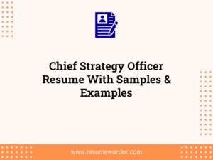 chief strategy officer resume with samples examples