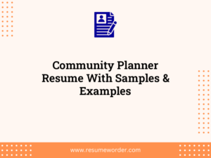 community planner resume with samples examples