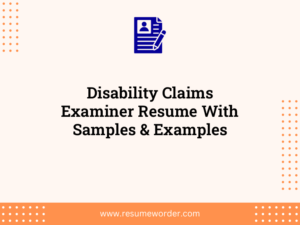 disability claims examiner resume with samples examples