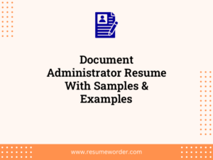 document administrator resume with samples examples
