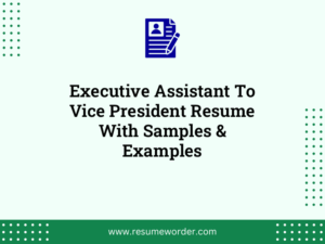 executive assistant to vice president resume with samples examples