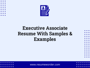 executive associate resume with samples examples