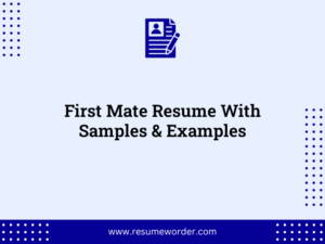 first mate resume with samples examples