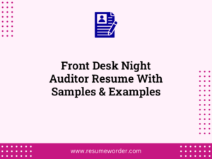 front desk night auditor resume with samples examples