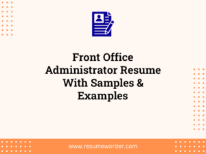 front office administrator resume with samples examples