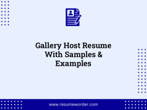 gallery host resume with samples examples