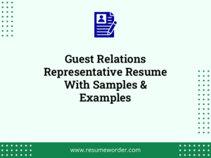guest relations representative resume with samples examples