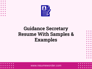 guidance secretary resume with samples examples