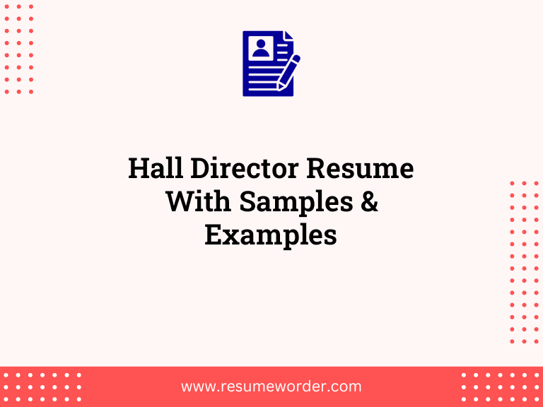 hall director resume with samples examples