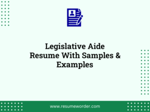 legislative aide resume with samples examples