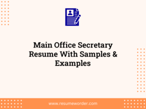 main office secretary resume with samples examples