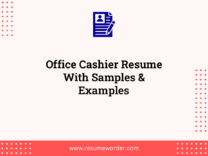office cashier resume with samples examples