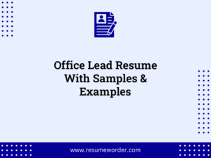 office lead resume with samples examples
