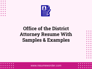 office of the district attorney resume with samples examples