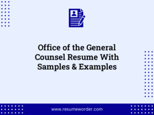 office of the general counsel resume with samples examples