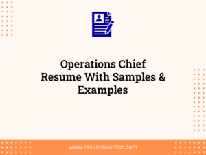operations chief resume with samples examples