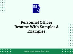 personnel officer resume with samples examples