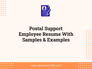 postal support employee resume with samples examples