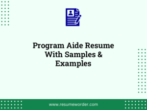 program aide resume with samples examples