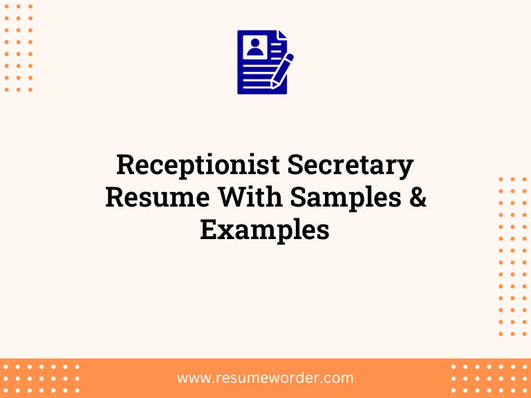receptionist secretary resume with samples examples