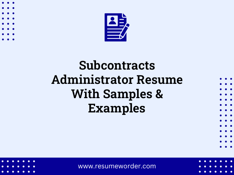 subcontracts administrator resume with samples examples
