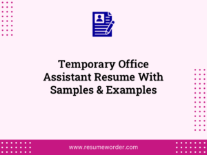 temporary office assistant resume with samples examples