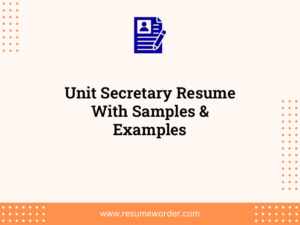 unit secretary resume with samples examples