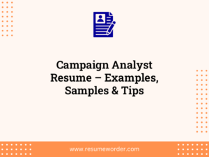 campaign analyst resume examples samples tips