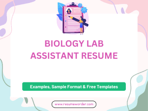 Biology Lab Assistant Resume - Sample Templates