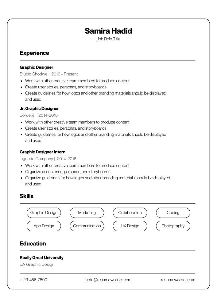 Stagehand Resume Examples, Sample Templates, Tips ResumeWorder