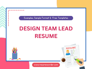 Design Team Lead Resume - Examples