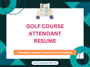 Golf Course Attendant Resume - Examples