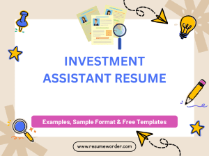 Investment Assistant Resume - Sample Templates