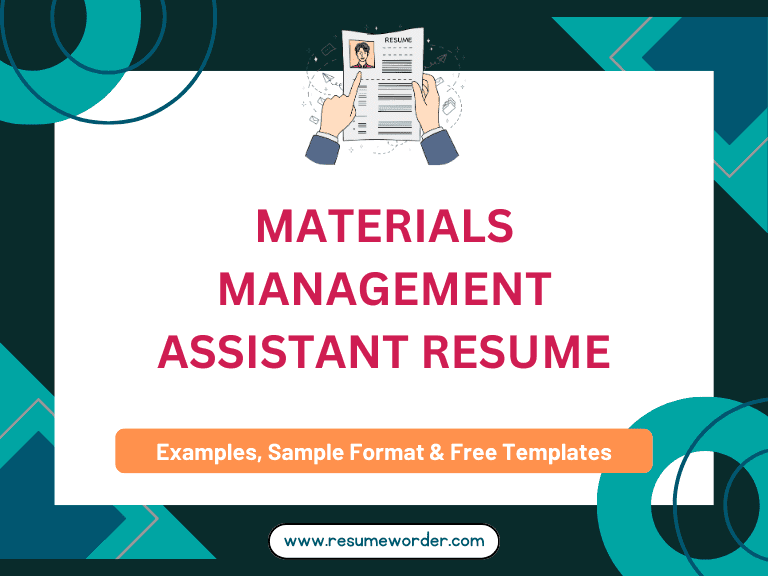 Materials Management Assistant Resume - Examples