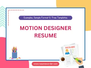 Motion Designer Resume - Examples