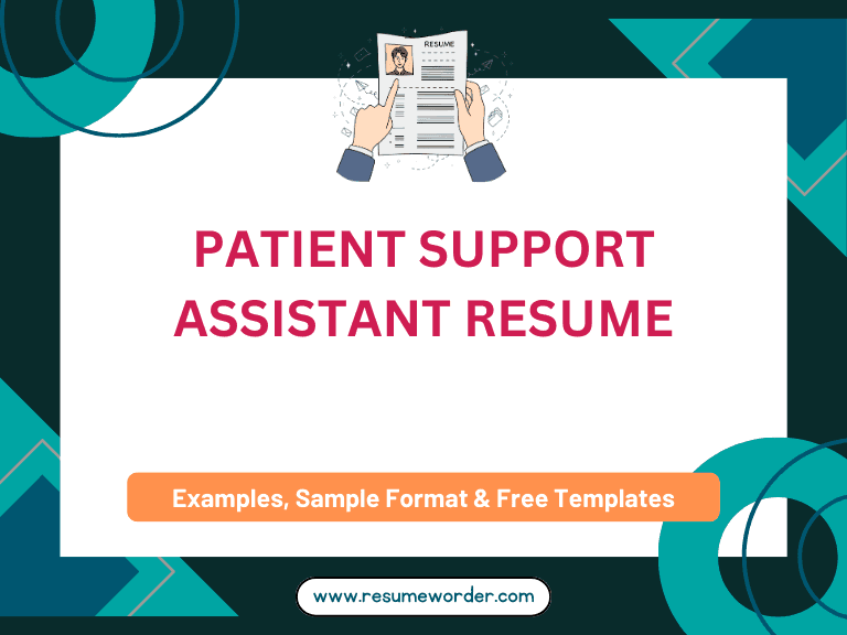 Patient Support Assistant Resume - Examples