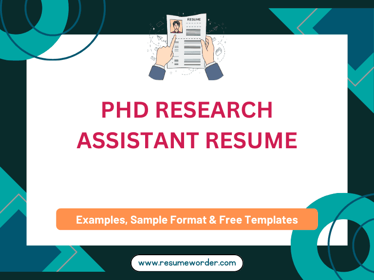 PhD Research Assistant Resume - Examples