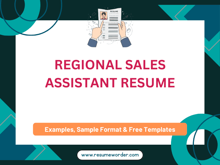 Regional Sales Assistant Resume - Examples