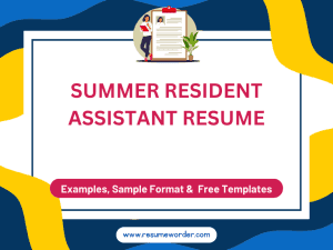 Summer Resident Assistant Resume - Examples
