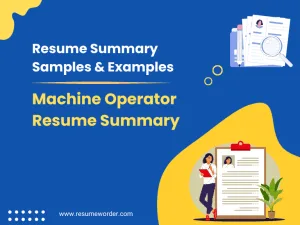 27+ Machine Operator Resume Summary Examples & Samples