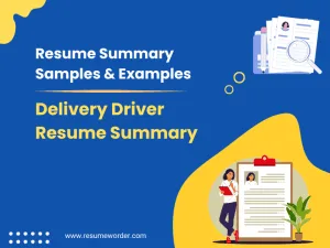 50+ Delivery Driver Resume Summary Examples & Samples