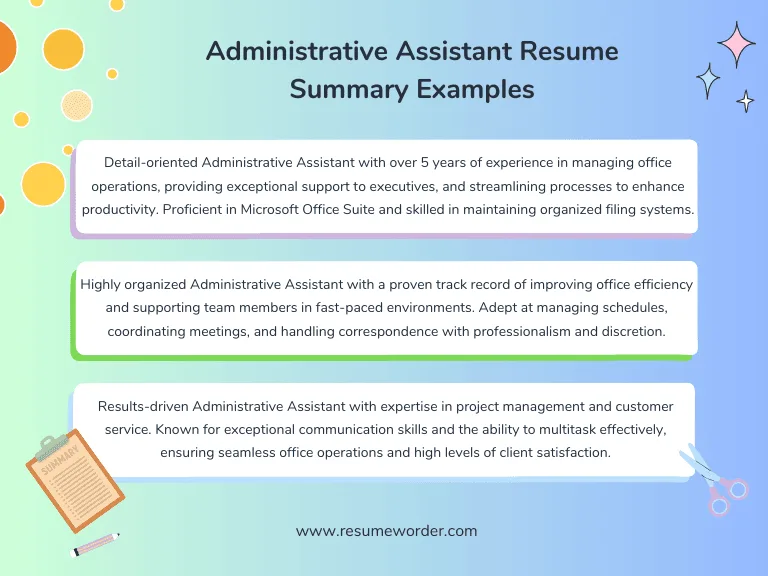 Administrative Assistant Resume Summary