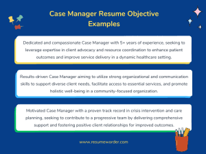 47+ Case Manager Resume Objective Samples & Examples - ResumeWorder