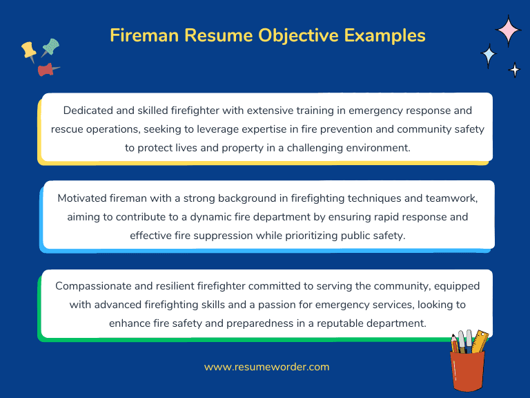 Fireman Resume Objective Examples