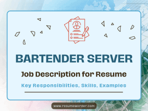 Bartender Server Job Description for Resume