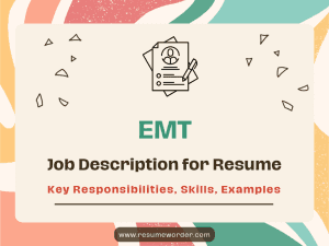EMT Job Description for Resume