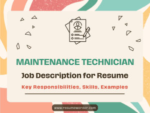 Maintenance Technician Job Description for Resume